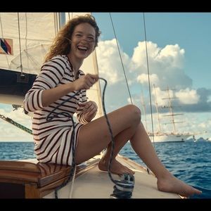 DOEN Striped Shirt Dress | Size, Large